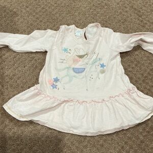 Mud Pie Light Pink Long Sleeve Shirt with Star Details